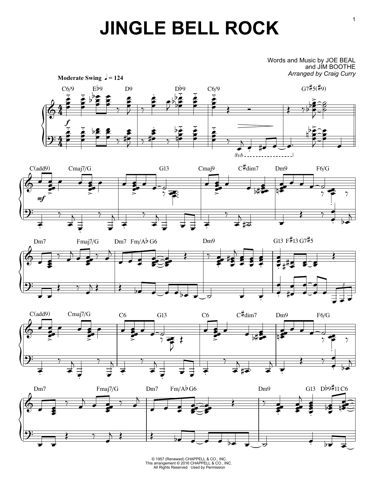 Download Craig Curry Jingle Bell Rock Sheet Music and learn how to play Piano PDF digital score in minutes