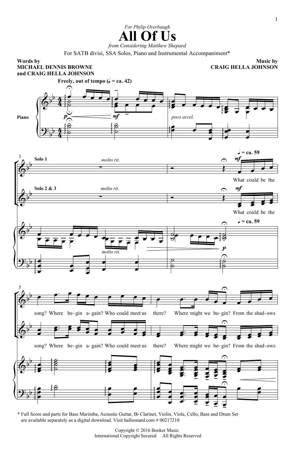 Download Craig Hella Johnson All Of Us Sheet Music and learn how to play SATB PDF digital score in minutes