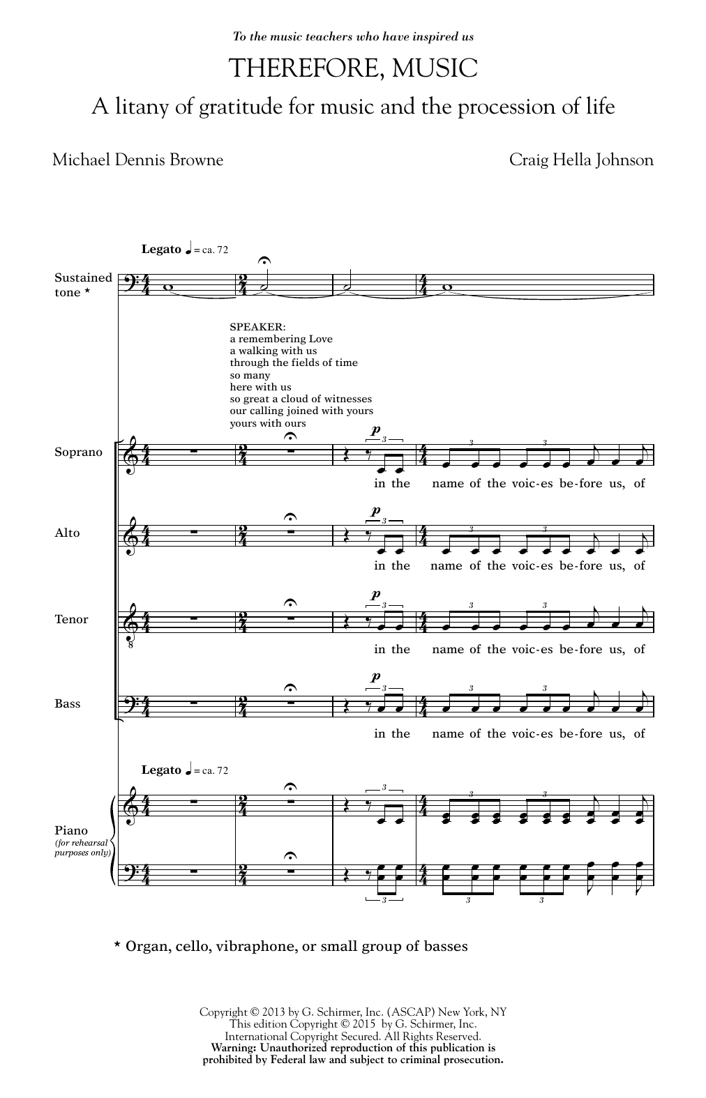 Download Craig Hella Johnson Therefore, Music Sheet Music and learn how to play SATB PDF digital score in minutes