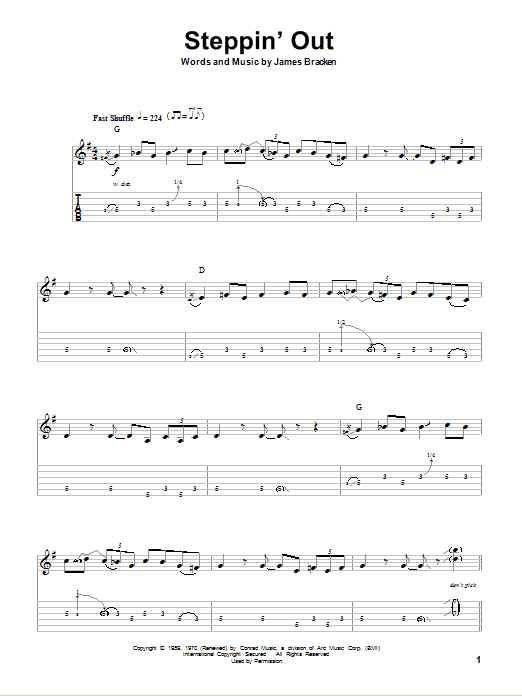 Download Cream Steppin' Out Sheet Music and learn how to play Guitar Tab PDF digital score in minutes