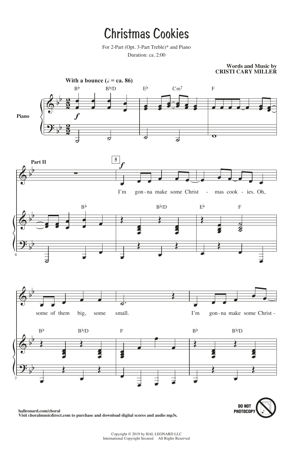 Download Cristi Cary Miller Christmas Cookies Sheet Music and learn how to play 2-Part Choir, 3-Part Mixed Choir PDF digital score in minutes