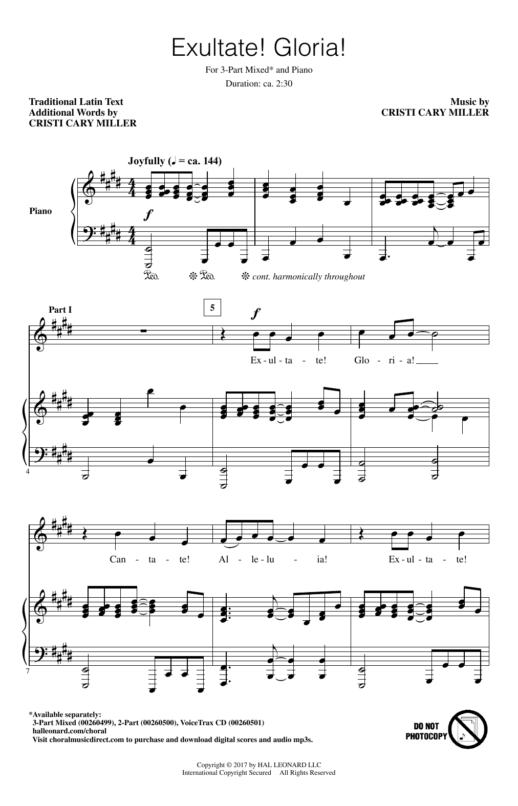 Download Cristi Cary Miller Exultate! Gloria! Sheet Music and learn how to play 2-Part Choir PDF digital score in minutes