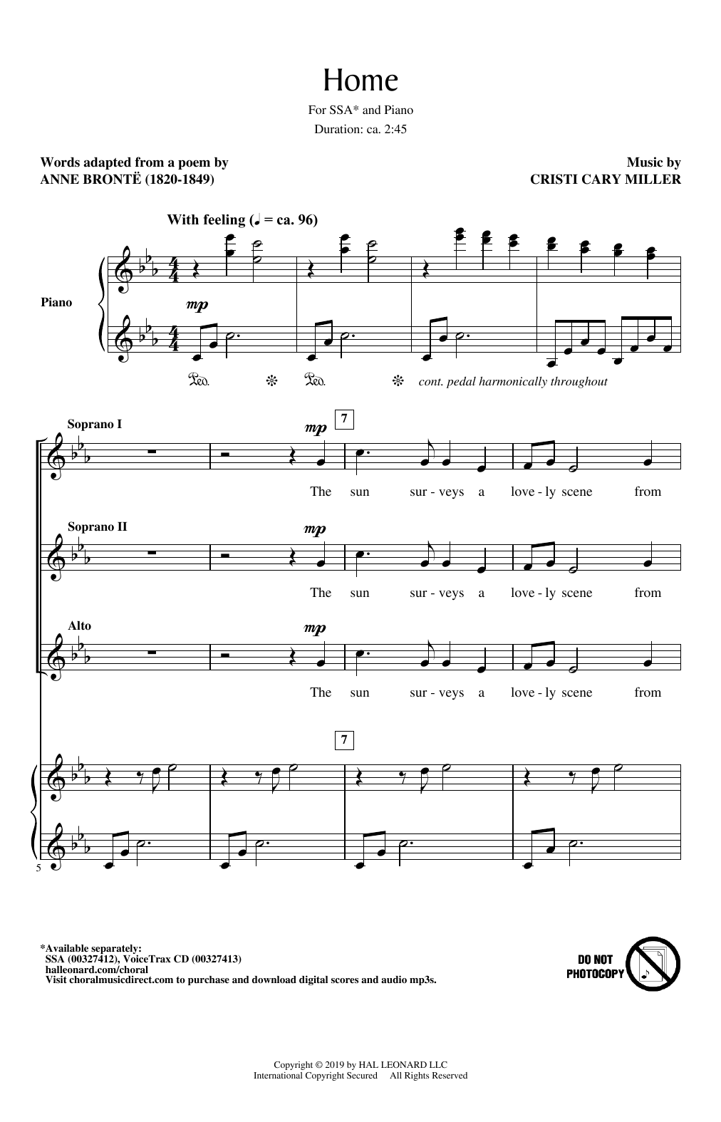 Download Cristi Cary Miller Home Sheet Music and learn how to play SSA Choir PDF digital score in minutes