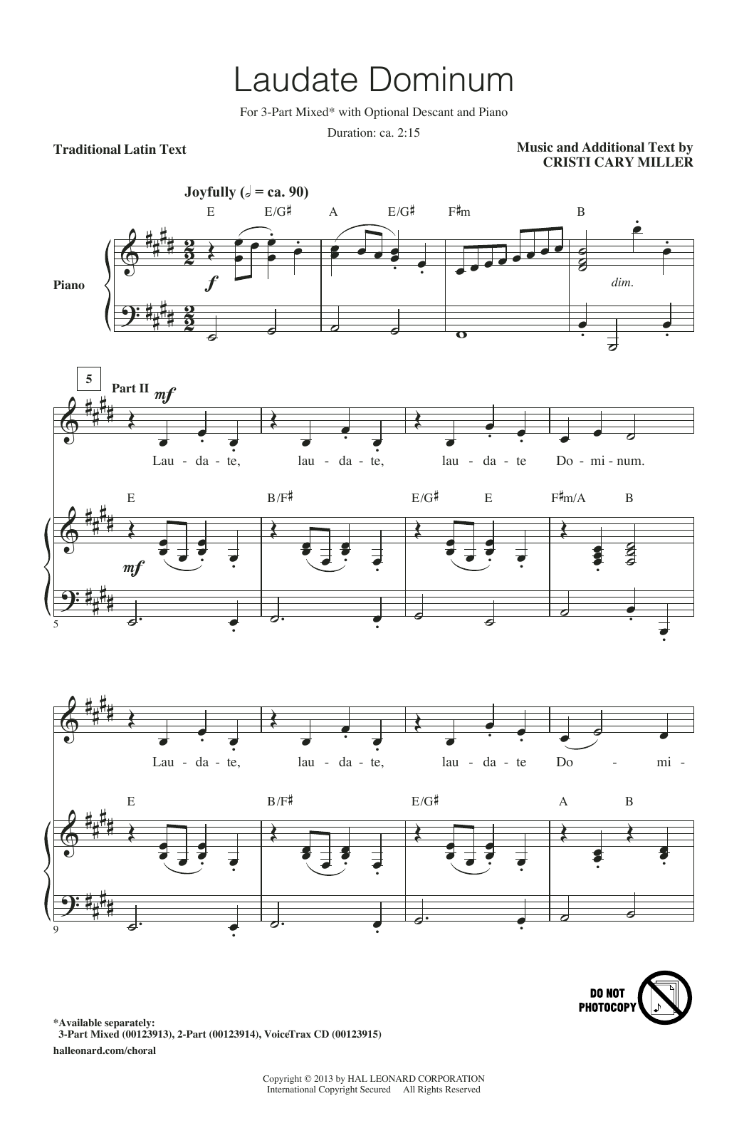 Download Cristi Cary Miller Laudate Dominum Sheet Music and learn how to play 2-Part Choir PDF digital score in minutes