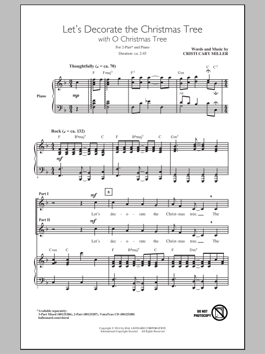 Download Cristi Cary Miller Let's Decorate The Christmas Tree Sheet Music and learn how to play 3-Part Mixed PDF digital score in minutes