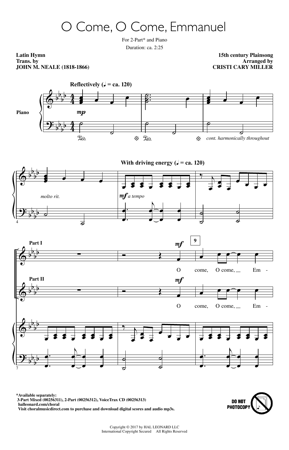 Download Cristi Cary Miller O Come, O Come Emmanuel Sheet Music and learn how to play 2-Part Choir PDF digital score in minutes