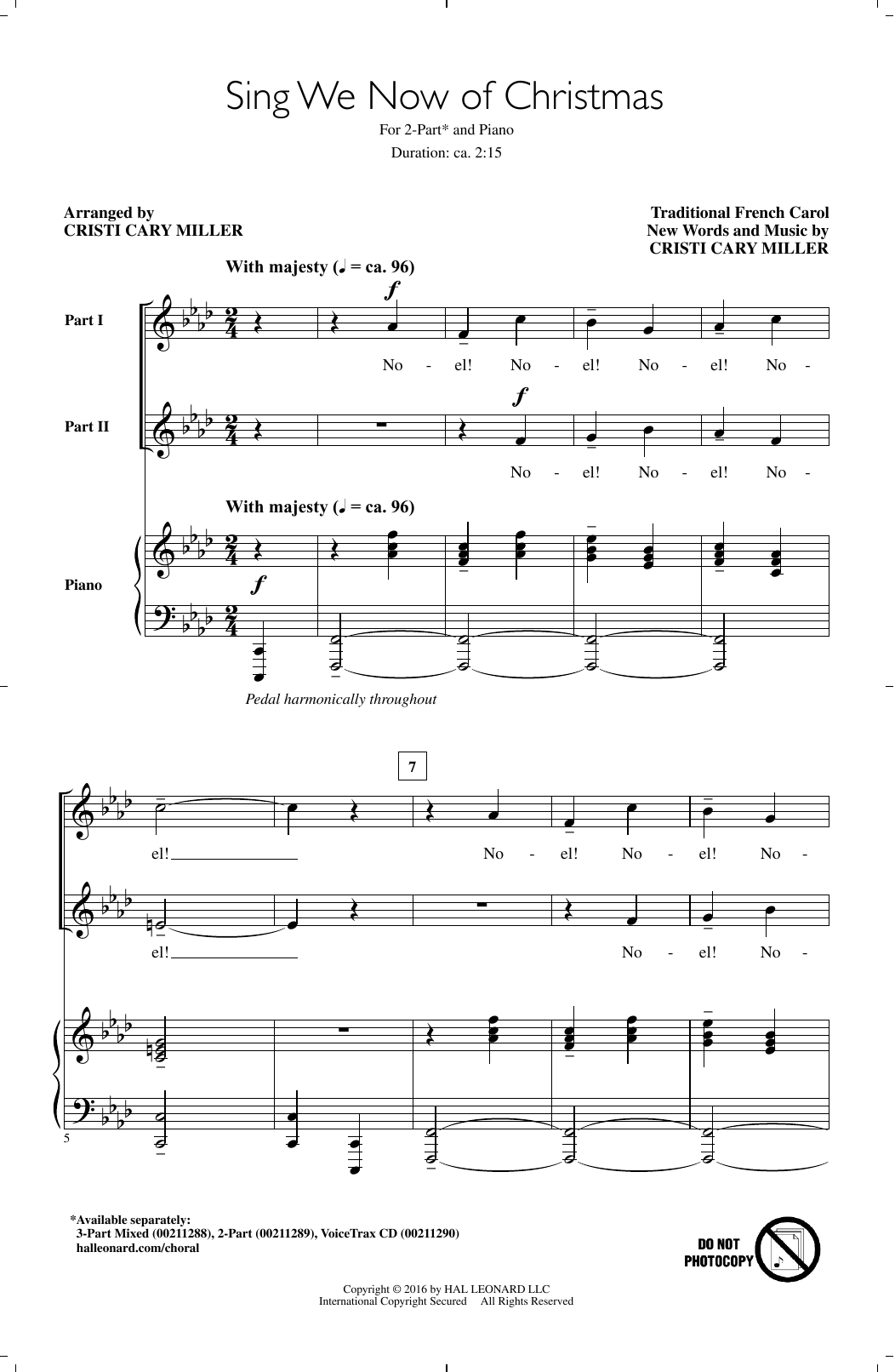 Download Cristi Cary Miller Sing We Now Of Christmas Sheet Music and learn how to play 3-Part Mixed PDF digital score in minutes