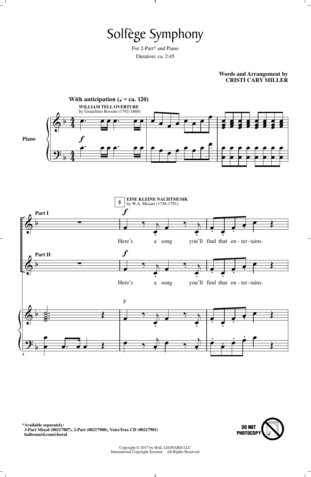 Download Cristi Cary Miller Solfege Symphony Sheet Music and learn how to play 2-Part Choir PDF digital score in minutes