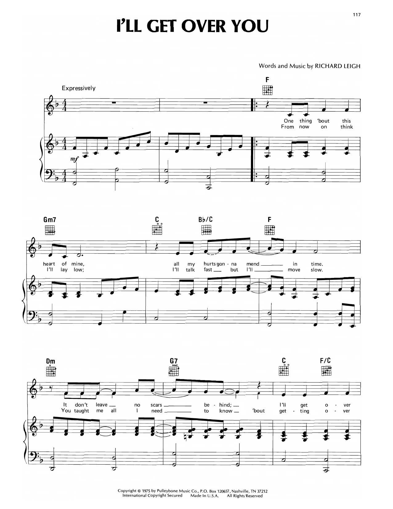 Download Crystal Gayle I'll Get Over You Sheet Music and learn how to play Real Book – Melody, Lyrics & Chords PDF digital score in minutes