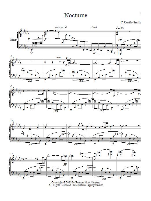 Download Curtis Curtis-Smith Nocturne Sheet Music and learn how to play Piano PDF digital score in minutes