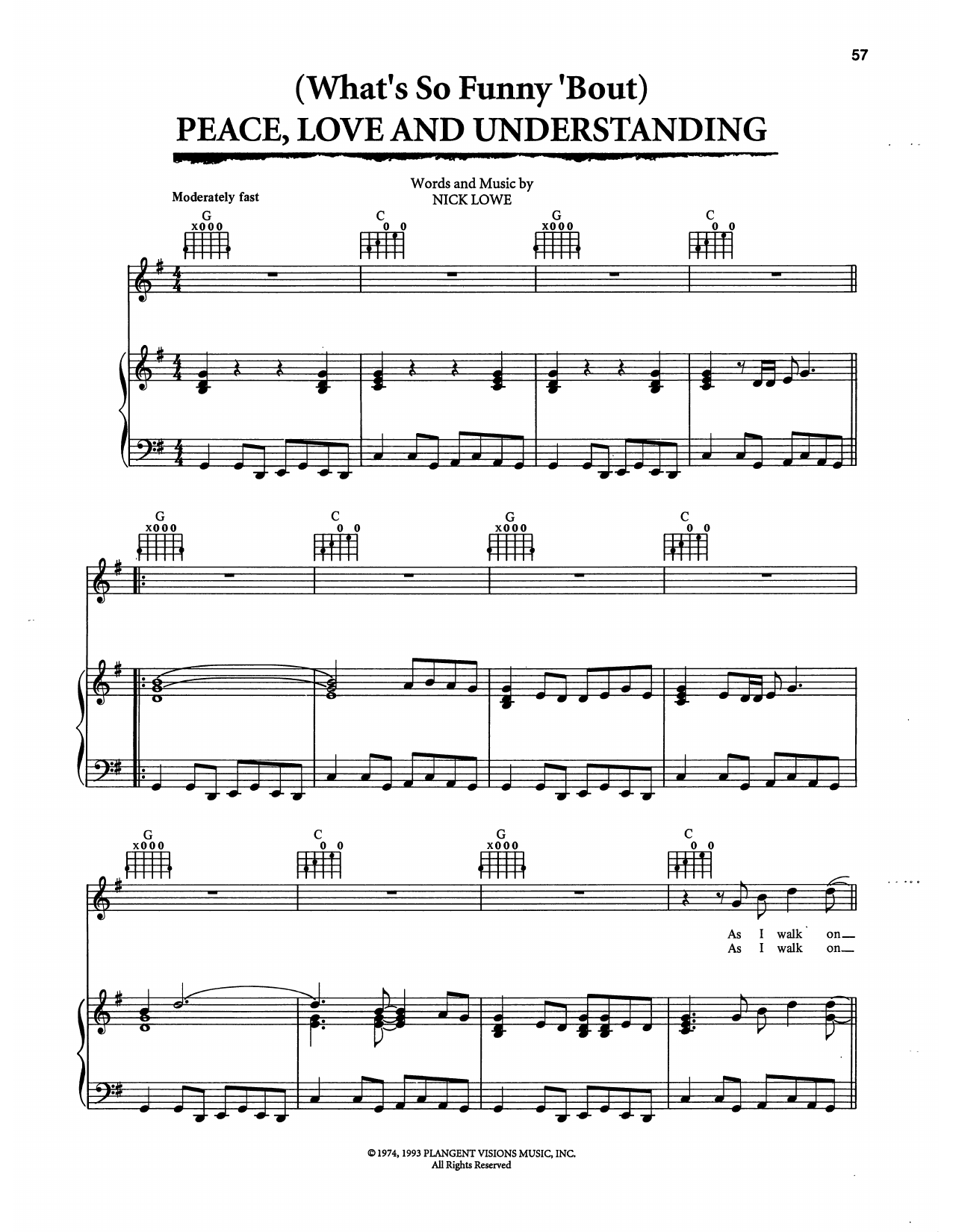 Download Curtis Stigers (What's So Funny 'Bout) Peace, Love And Understanding (from The Bodyguard) Sheet Music and learn how to play Piano, Vocal & Guitar Chords (Right-Hand Melody) PDF digital score in minutes