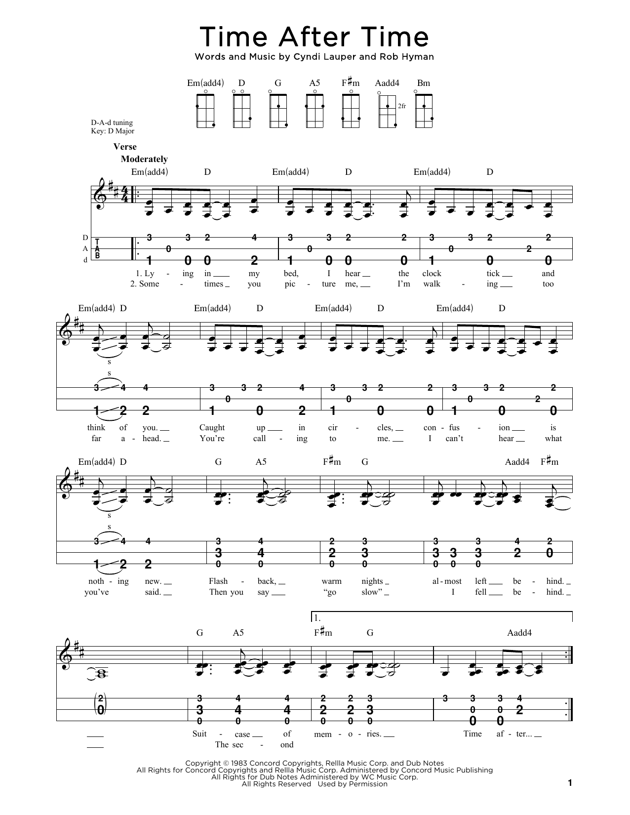Download Cyndi Lauper Time After Time (arr. Steven B. Eulberg) Sheet Music and learn how to play Dulcimer PDF digital score in minutes