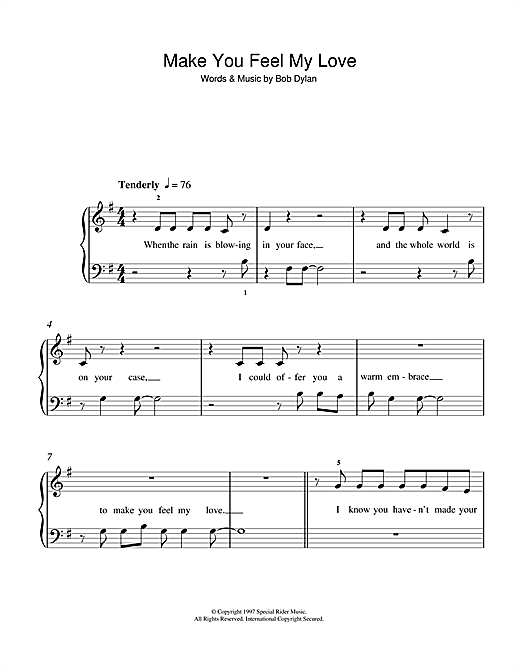 Adele Make You Feel My Love Sheet Music Notes Download Printable