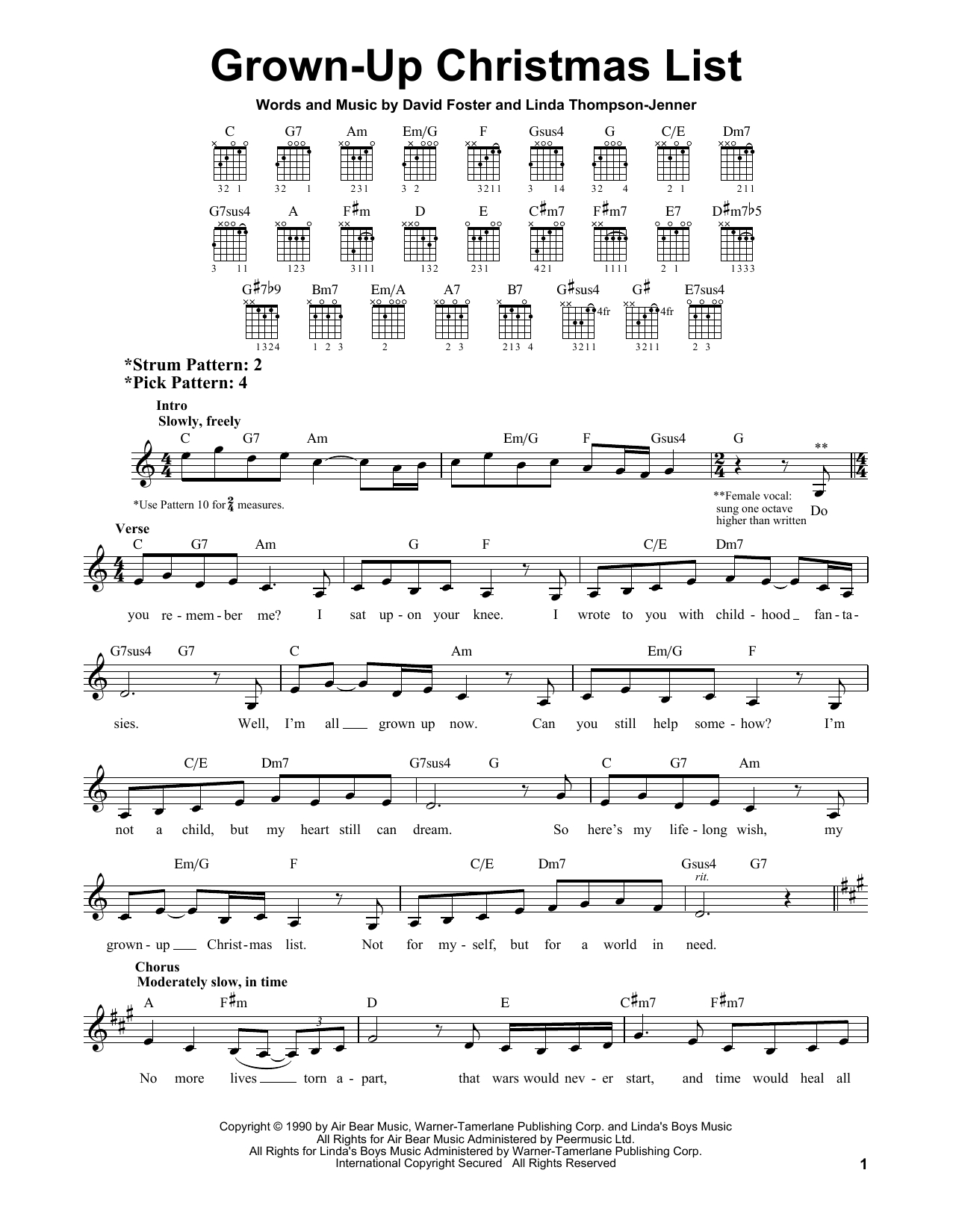 Amy Grant &quot;Grown-Up Christmas List&quot; Sheet Music Notes | Download Printable PDF Score 197856