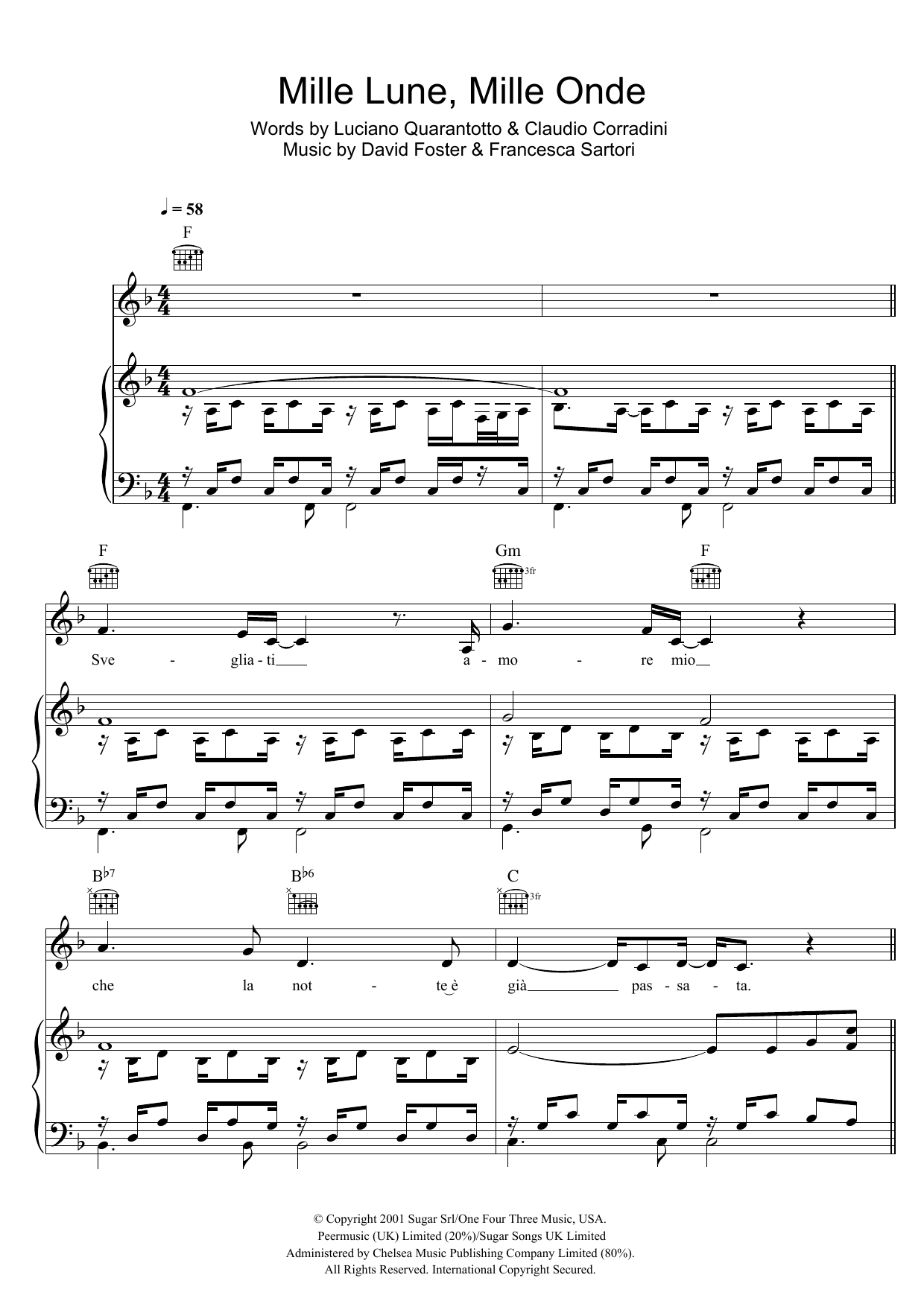 Andrea Bocelli Mille Lune Mille Onde Sheet Music Notes Download Andrea Bocelli Mille Lune Mille Onde Sheet Music Notes Download