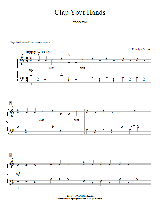 Carolyn Miller Clap Your Hands Sheet Music Notes Chords Piano Duet Download Classical Pdf Carolyn Miller Clap Your Hands Sheet Music Notes Chords Piano Duet Download Classical Pdf