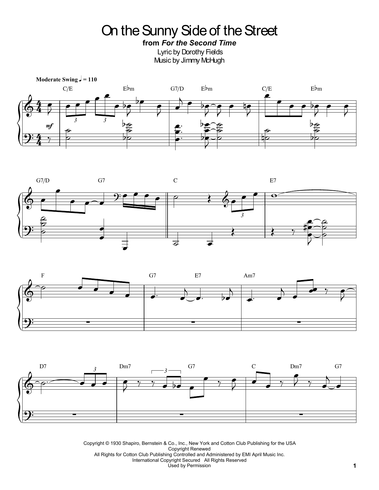 Count Basie On The Sunny Side Of The Street Sheet Music Notes Download Printable Pdf Score