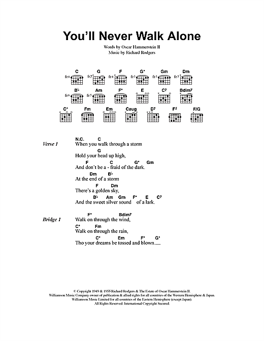 Gerry And The Pacemakers You Ll Never Walk Alone Sheet Music Notes Download Printable Pdf Score 3556