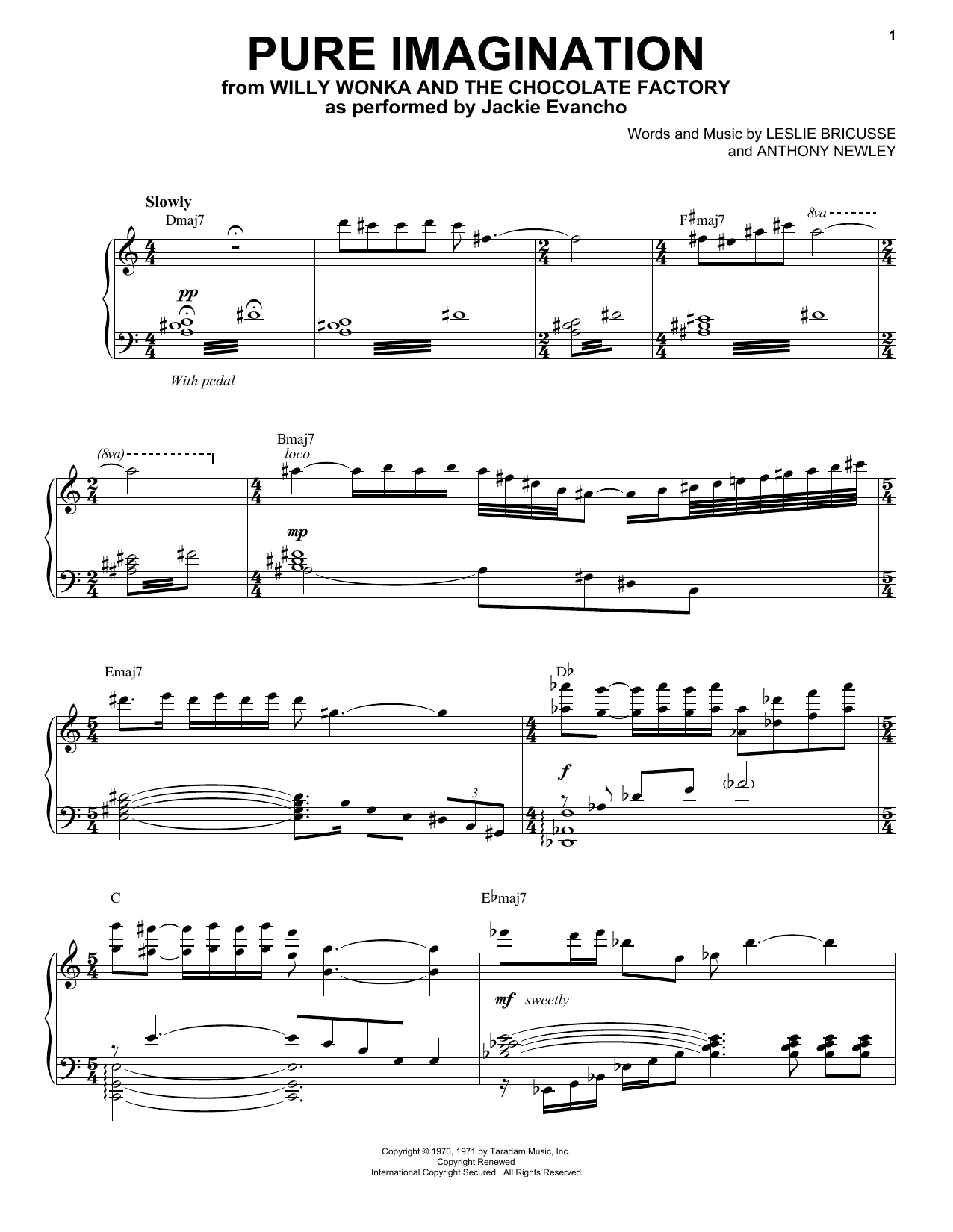 Jackie Evancho Pure Imagination Sheet Music Notes Download Printable Pdf Score 186900 