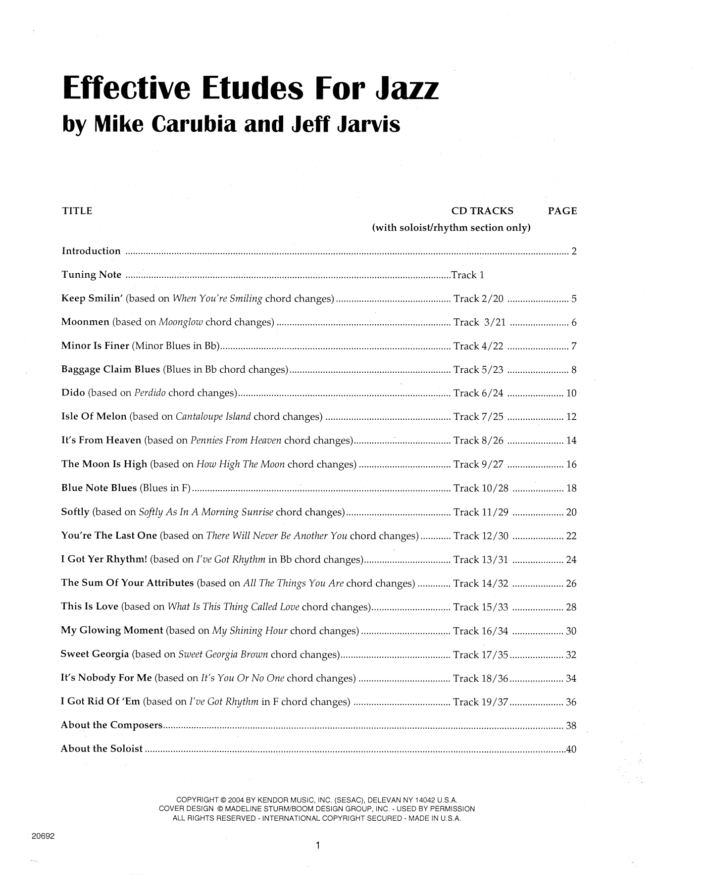Jeff Jarvis "Effective Etudes For Jazz Eb Alto Saxophone" Sheet Music