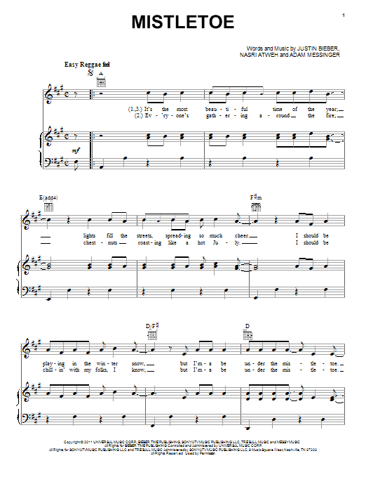Download Justin Bieber "Mistletoe" Sheet Music Notes, Chords ...