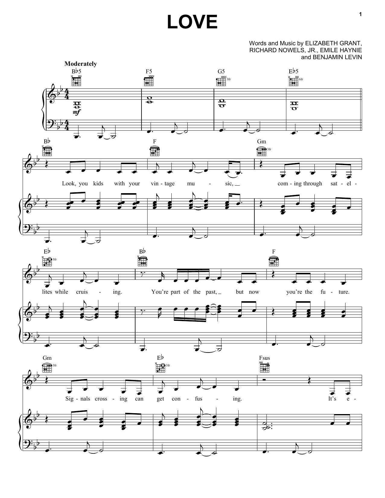 Lana Del Rey "Young And Beautiful" Sheet Music Notes | Download ...