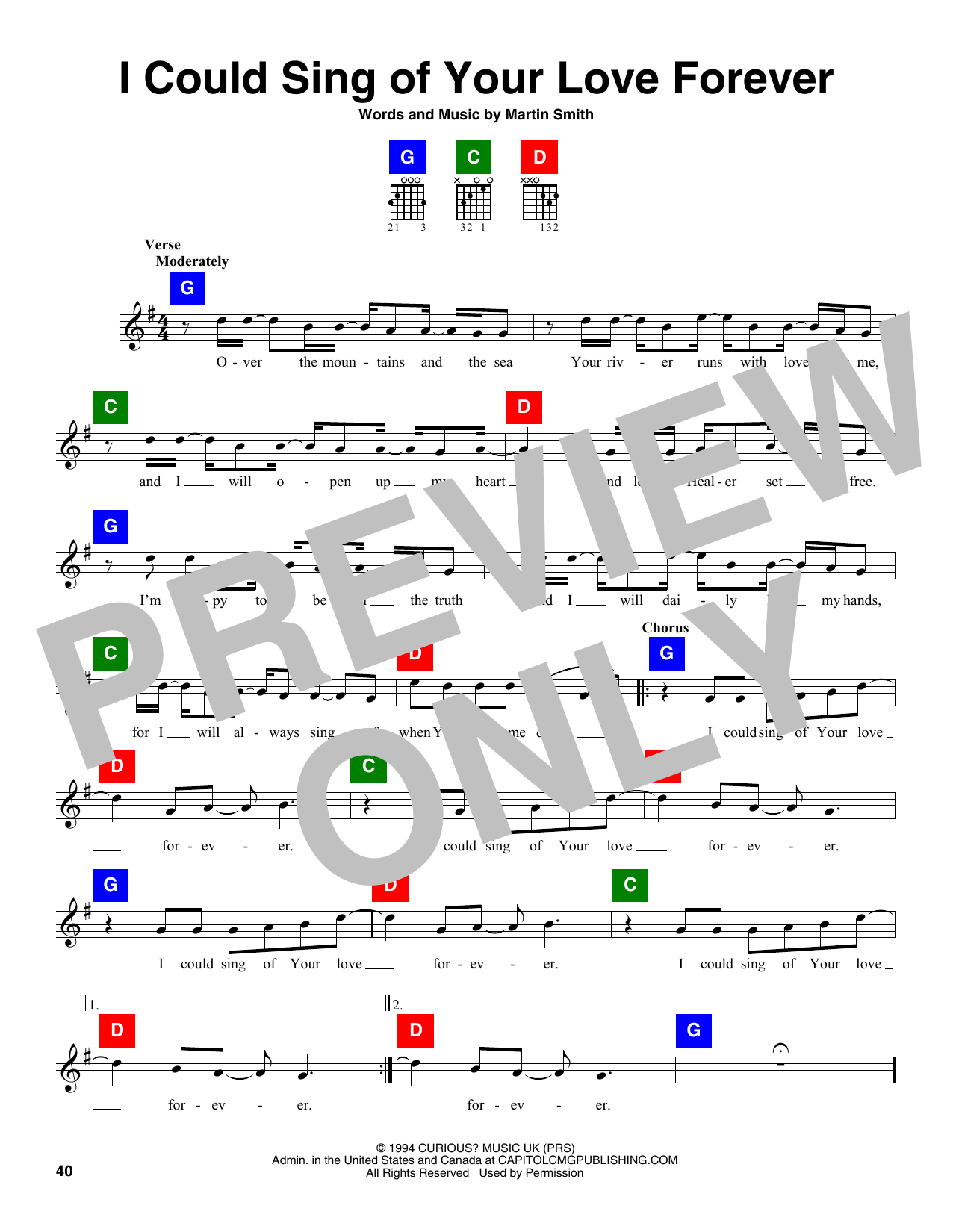 Martin Smith I Could Sing Of Your Love Forever Sheet Music Notes Chords Chord Buddy Download Religious Pdf