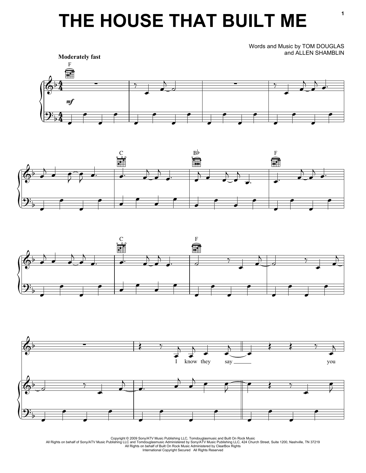 Miranda Lambert The House That Built Me Sheet Music Notes Chords Easy Piano Download Pop Pdf