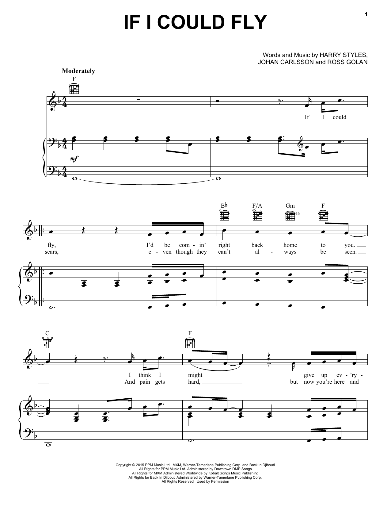 One Direction If I Could Fly Sheet Music Notes Chords Piano Vocal Guitar Right Hand Melody Download Pop 164446 Pdf