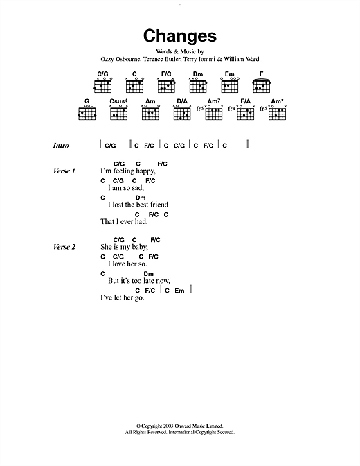 Ozzy Osbourne And Kelly Osbourne Changes Sheet Music Notes Download ozzy-osbourne-and-kelly-osbourne-changes-sheet-music-notes-download