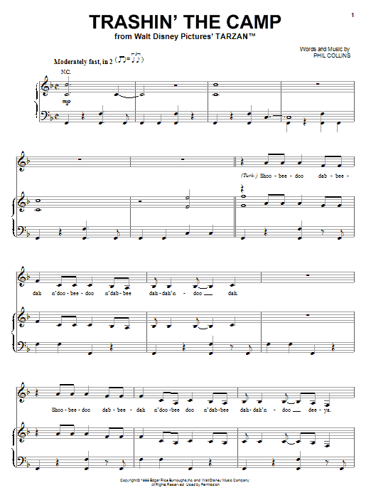 Phil Collins Trashin The Camp Sheet Music Notes Download Printable Pdf Score 177753