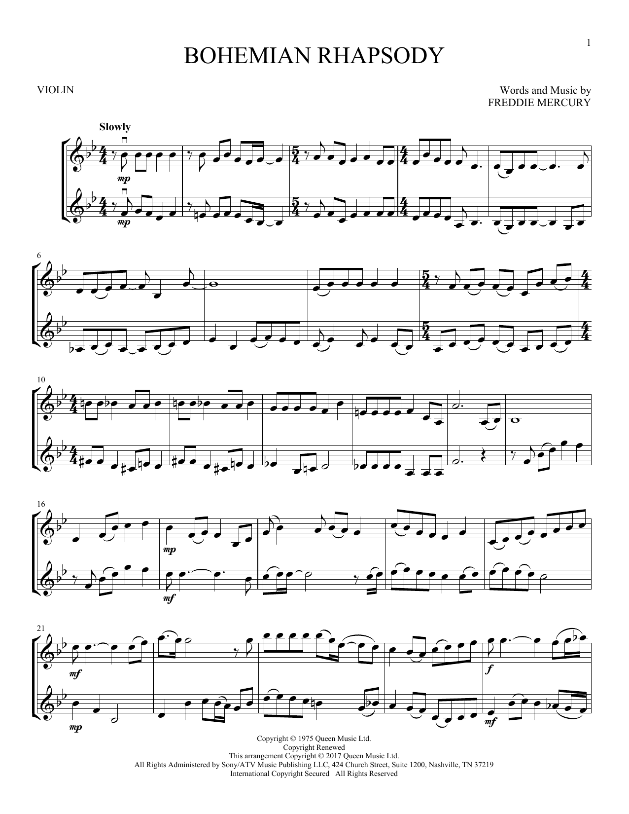 free piano sheet music bohemian rhapsody pdf