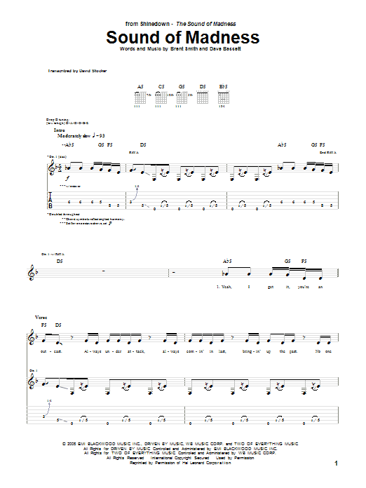 shinedown enemies chords shinedown enemies chords