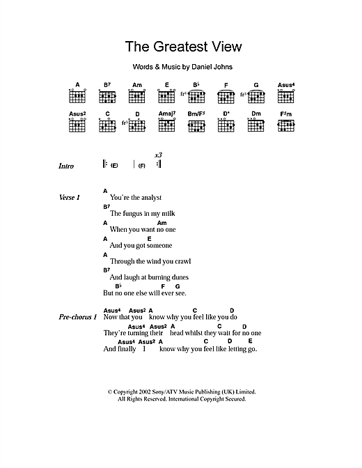 Silverchair The Greatest View Sheet Music Notes Download Printable Pdf Score 107264 