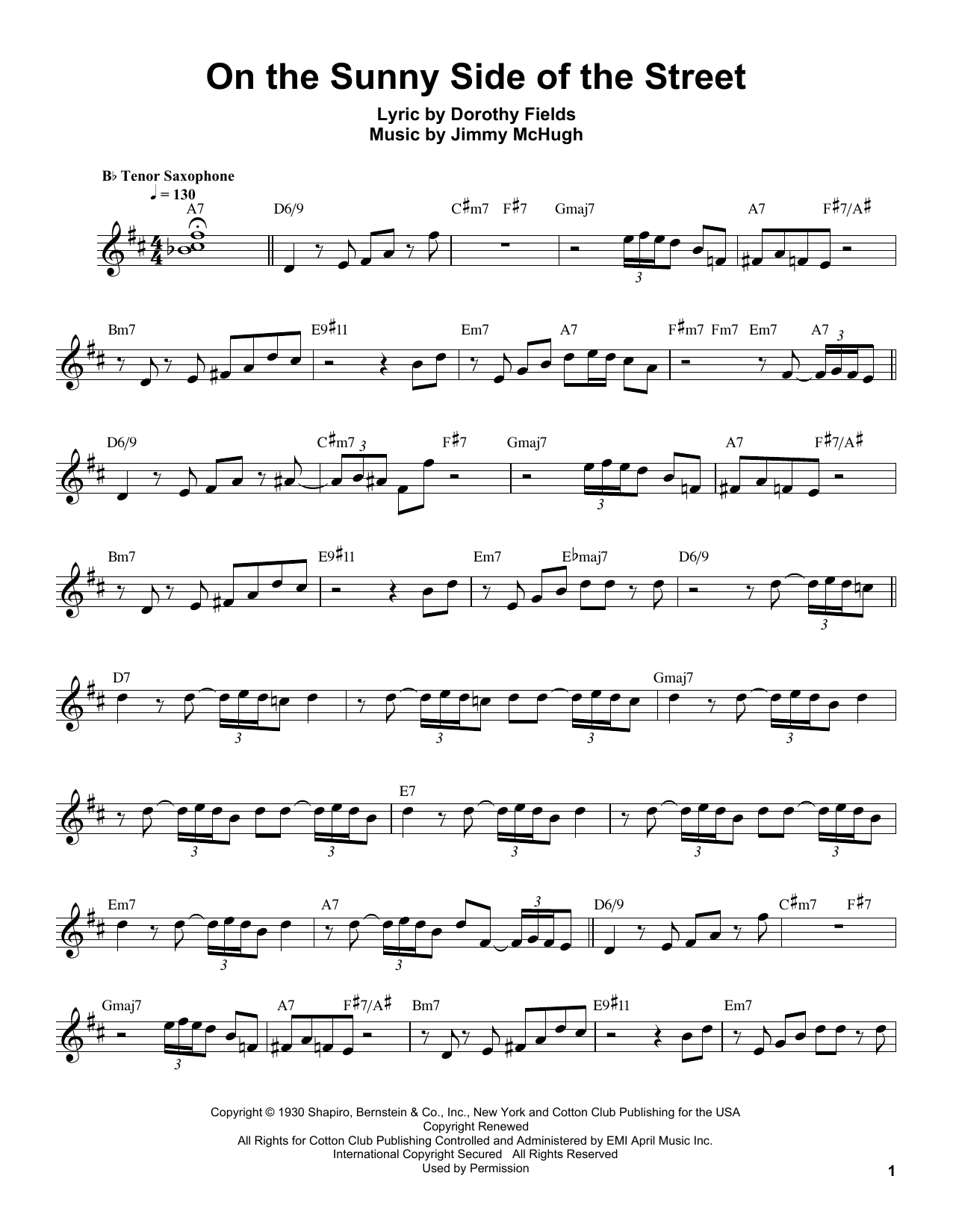 Sonny Stitt On The Sunny Side Of The Street Sheet Music Notes Download Printable Pdf Score 1998