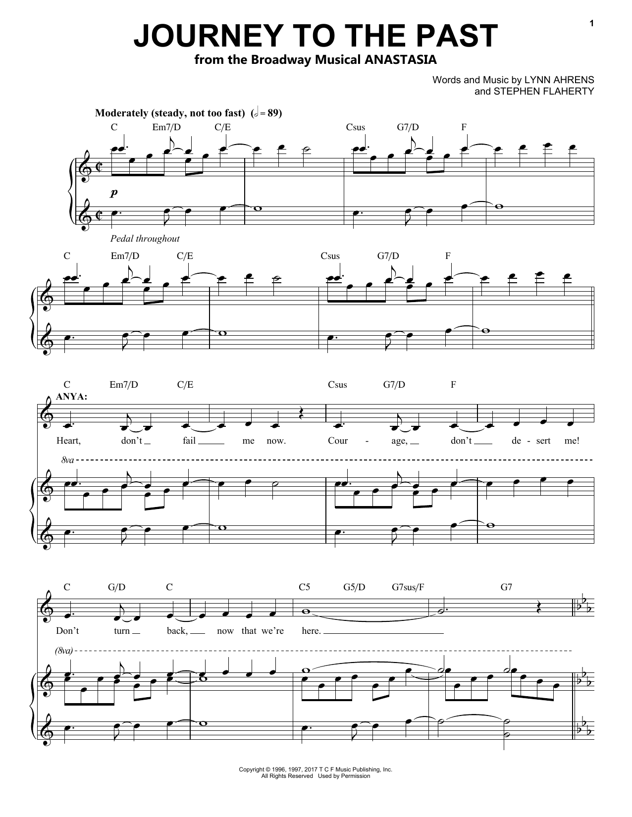 journey to the past music sheet pdf