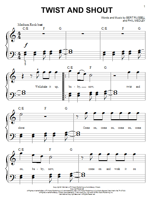 The Isley Brothers "Twist And Shout" Sheet Music Notes | Download ...