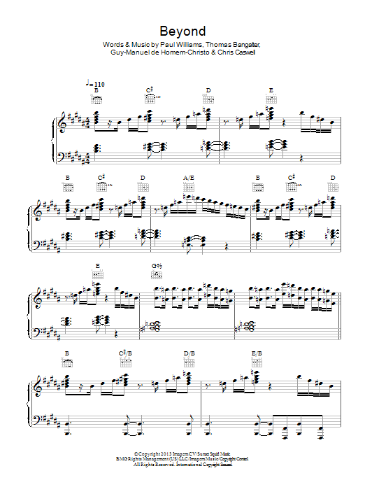 Download Daft Punk Beyond Sheet Music and learn how to play Piano, Vocal & Guitar (Right-Hand Melody) PDF digital score in minutes