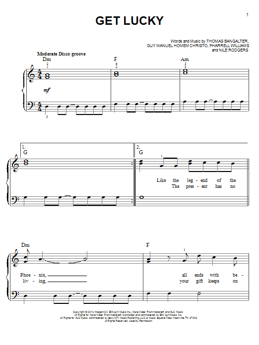 Download Daft Punk Get Lucky (feat. Pharrell Williams) Sheet Music and learn how to play Viola PDF digital score in minutes