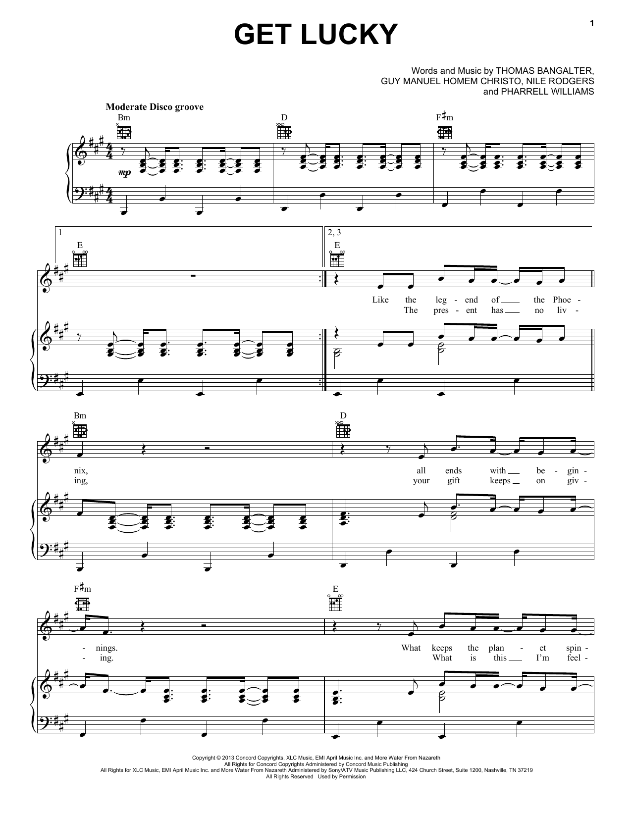 Download Daft Punk Get Lucky Sheet Music and learn how to play Guitar Tab PDF digital score in minutes