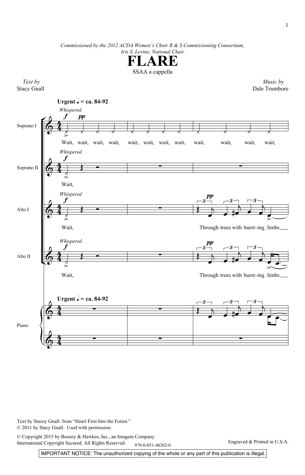 Download Dale Trumbore Flare Sheet Music and learn how to play SATB Choir PDF digital score in minutes