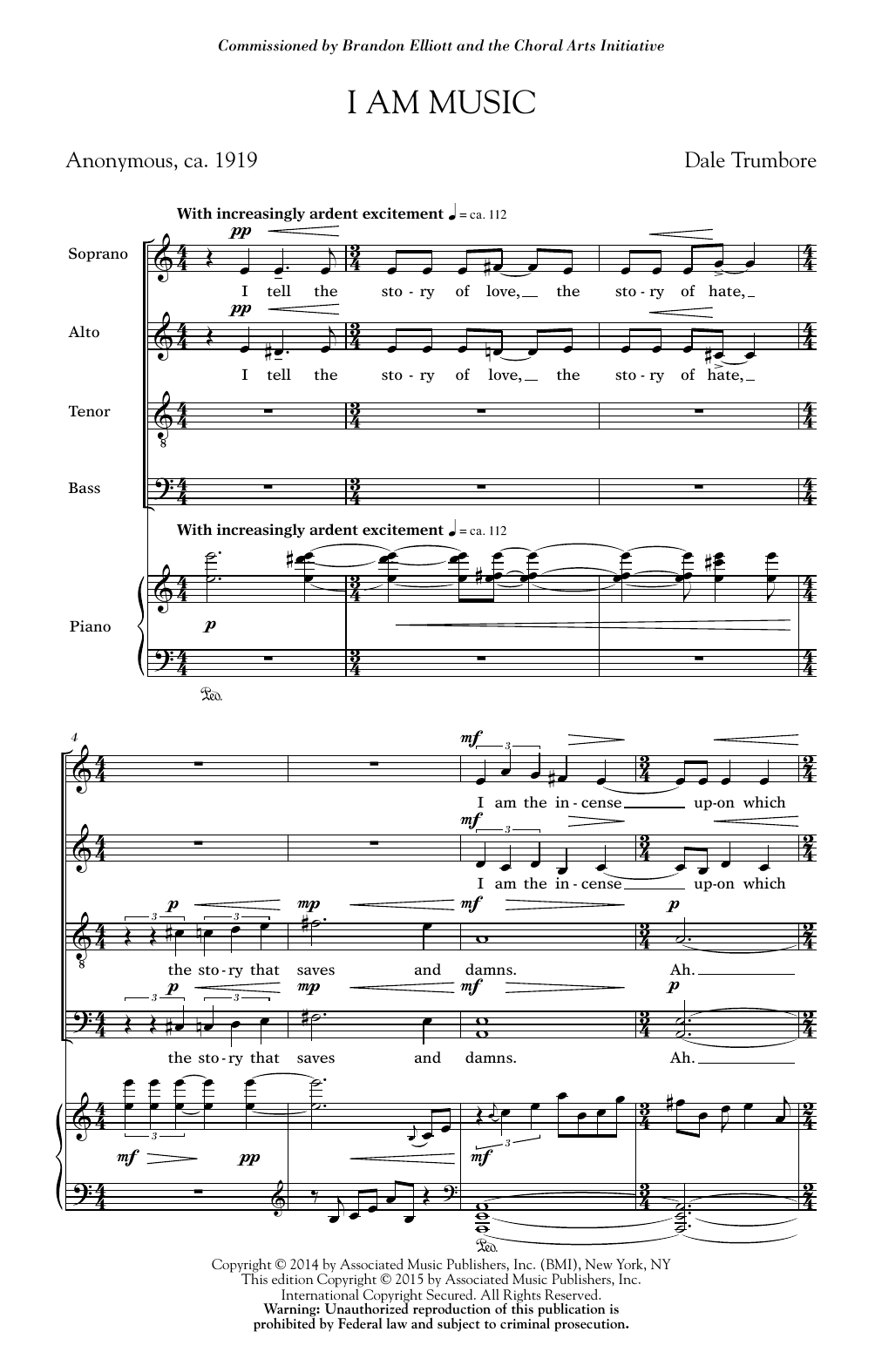 Download Dale Trumbore I Am Music Sheet Music and learn how to play SATB PDF digital score in minutes