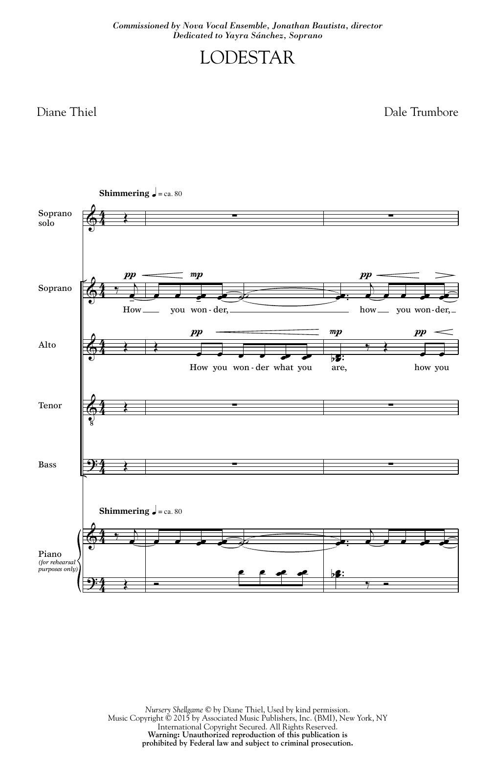 Download Dale Trumbore Lodestar Sheet Music and learn how to play Choral PDF digital score in minutes