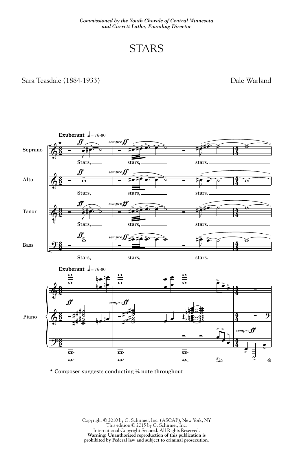 Download Dale Warland Stars Sheet Music and learn how to play SATB PDF digital score in minutes