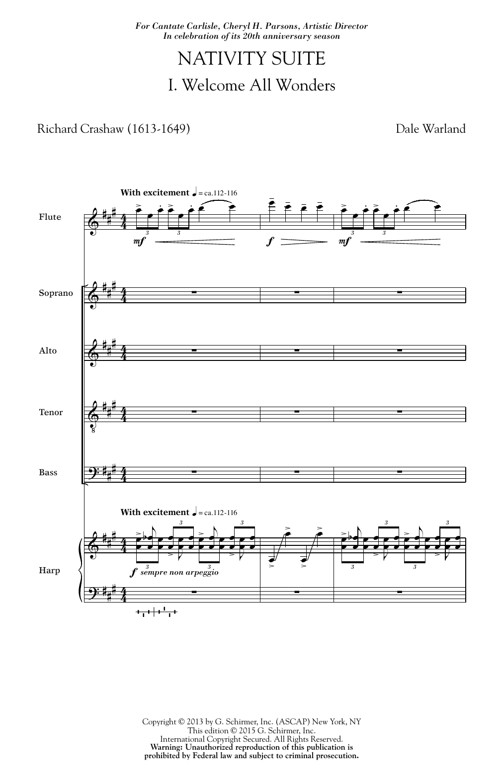 Download Dale Warland Welcome All Wonders Sheet Music and learn how to play SATB PDF digital score in minutes