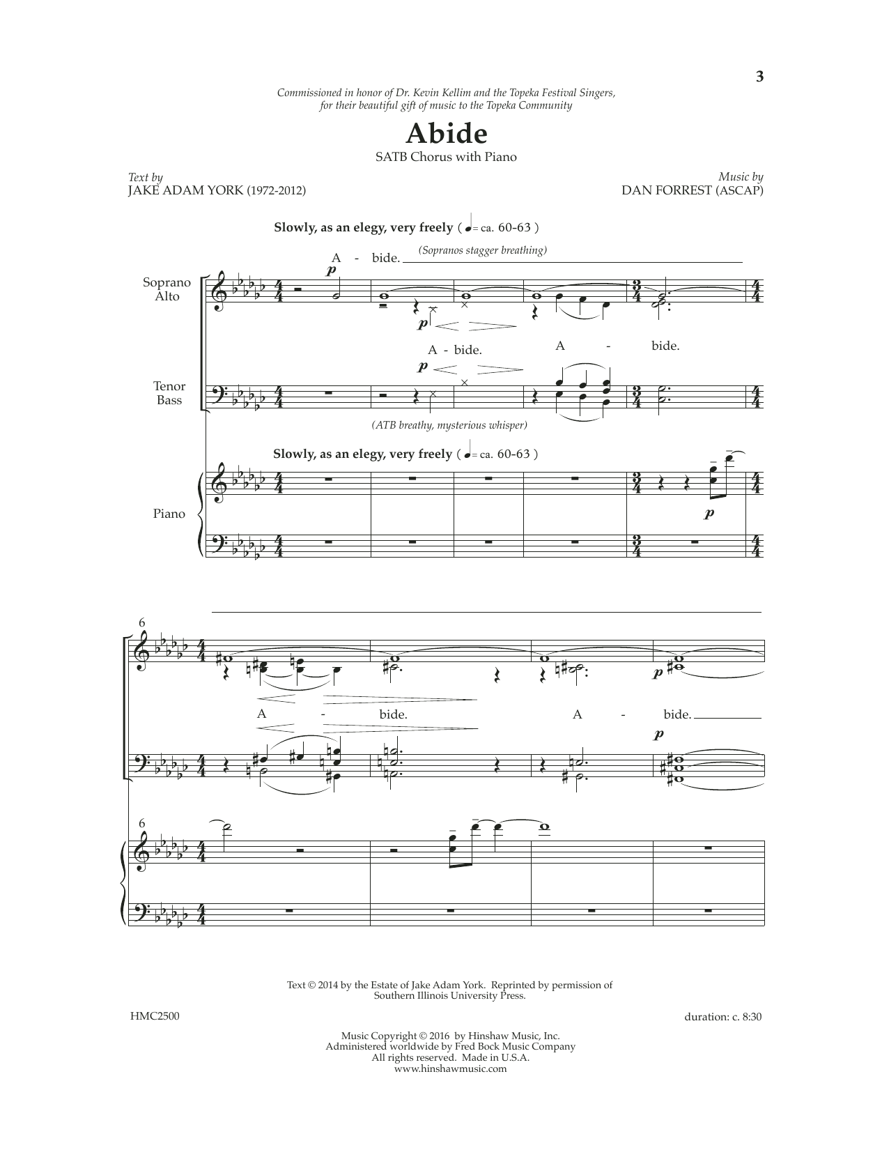 Download Dan Forrest Abide Sheet Music and learn how to play SATB Choir PDF digital score in minutes