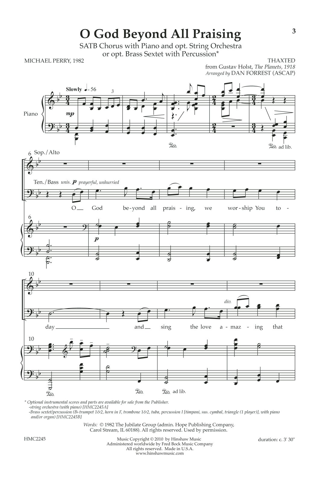 Download Dan Forrest O God Beyond All Praising Sheet Music and learn how to play SATB Choir PDF digital score in minutes
