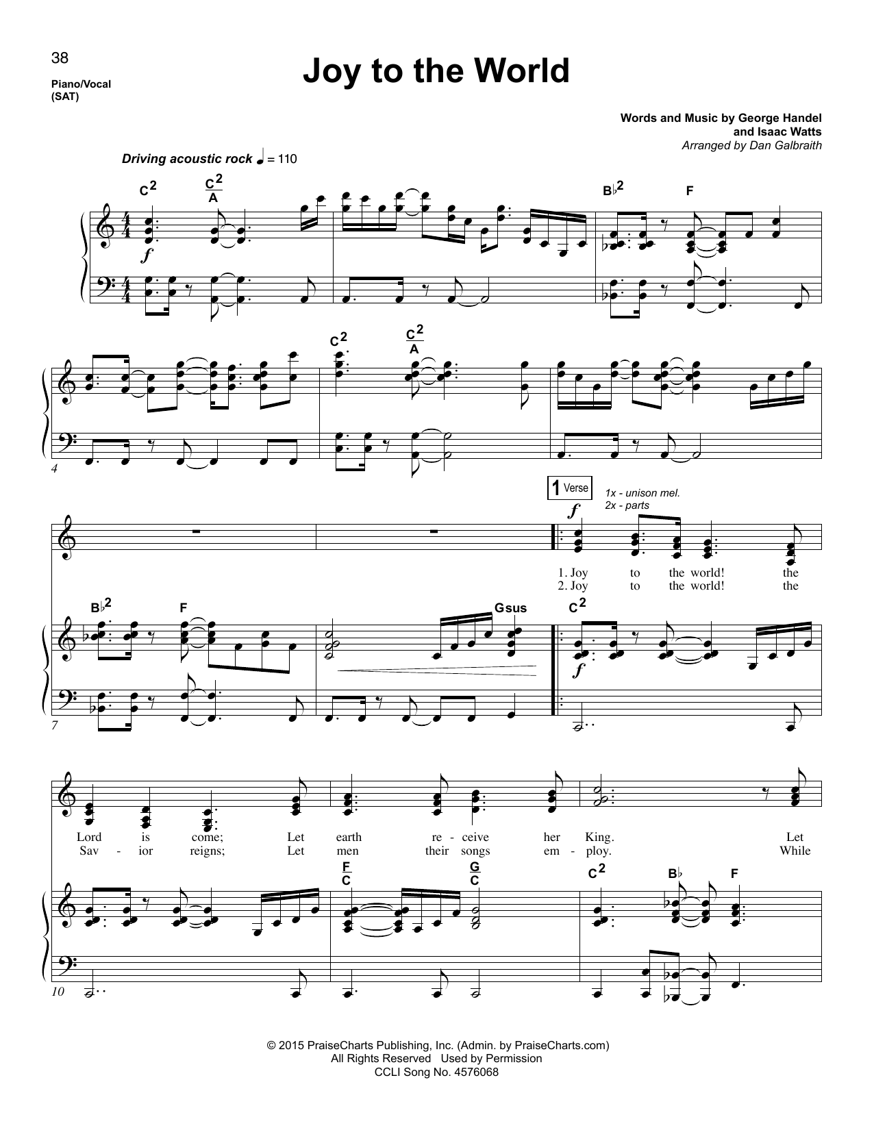 Download Christmas Carol Joy To The World Sheet Music and learn how to play Piano & Vocal PDF digital score in minutes