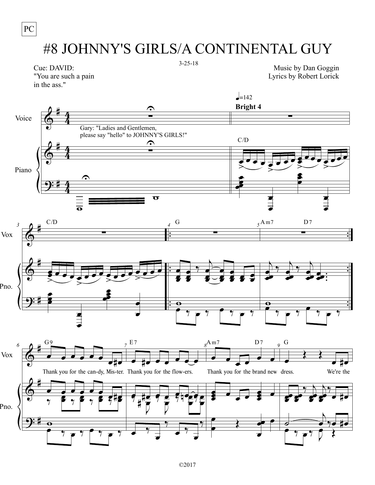 Download Dan Goggin & Robert Lorick Johnny's Girl / A Continental Guy (from Johnny Manhattan: A New Musical) Sheet Music and learn how to play Piano & Vocal PDF digital score in minutes