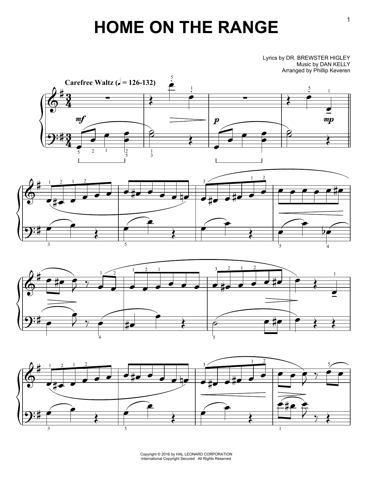 Download Phillip Keveren Home On The Range Sheet Music and learn how to play Piano PDF digital score in minutes